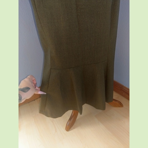 Ralph Lauren Pencil Midi Skirt Olive Green Size 4 - Picture 5 of 5